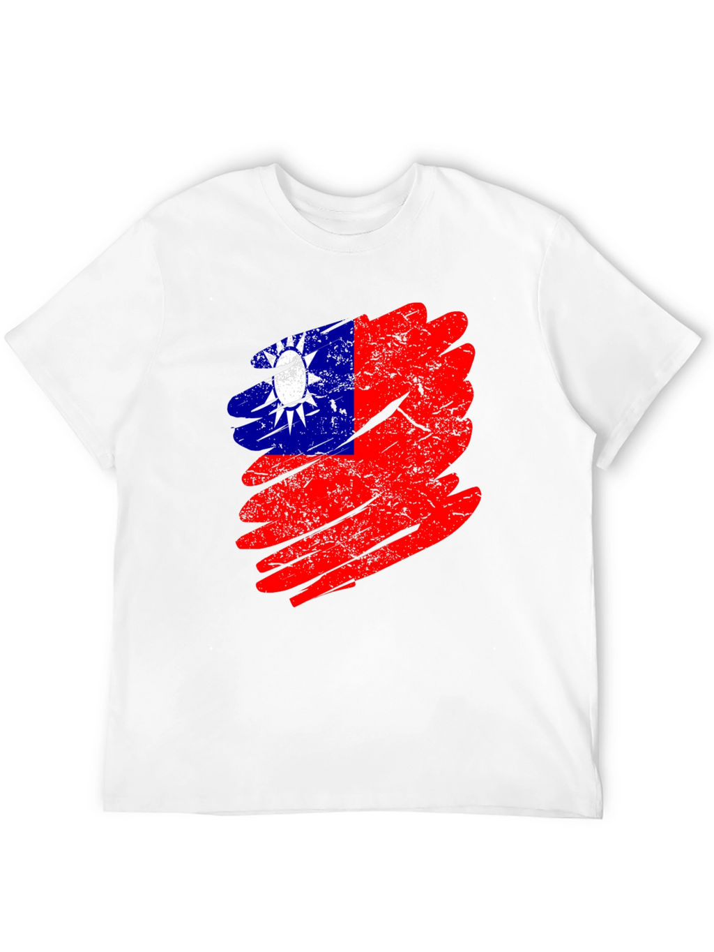 Taiwan Flag Grunge Style Mens Black T-Shirt