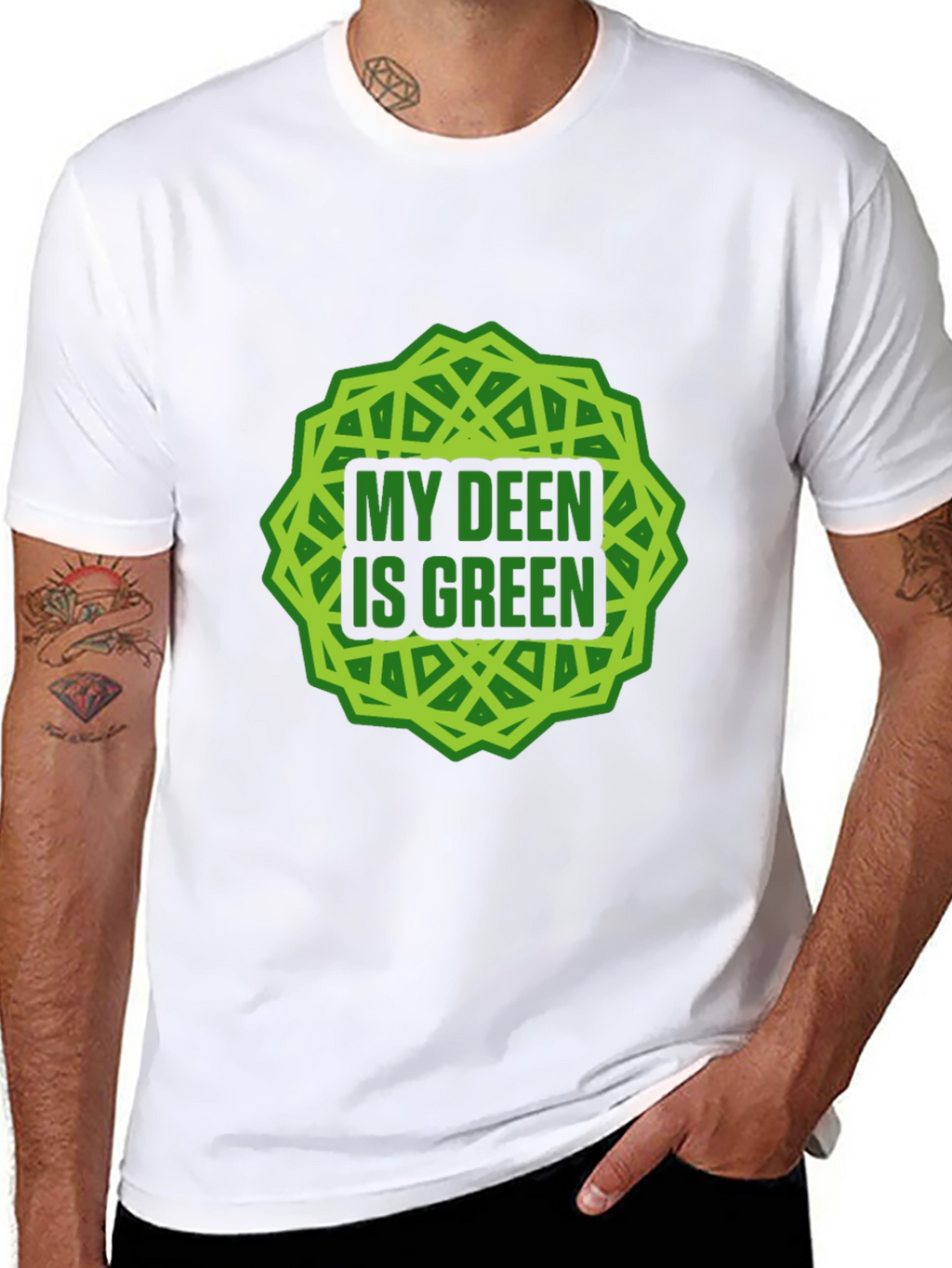 My Deen Is Green T-Shirt Islamic Muslim Tee