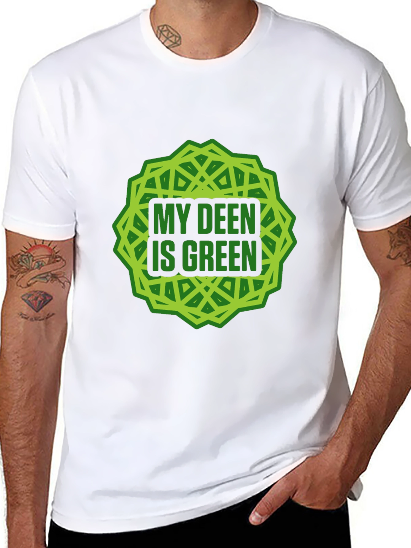 My Deen Is Green T-Shirt Islamic Muslim Tee