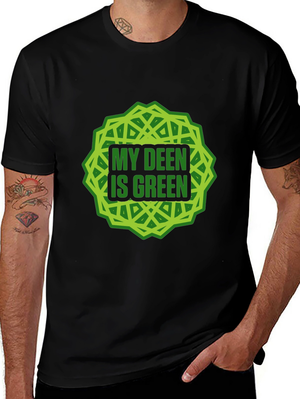 My Deen Is Green T-Shirt Islamic Muslim Tee