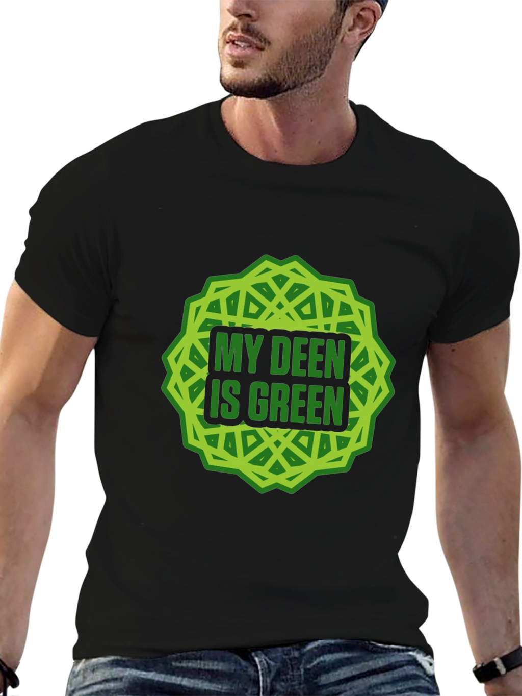 My Deen Is Green T-Shirt Islamic Muslim Tee