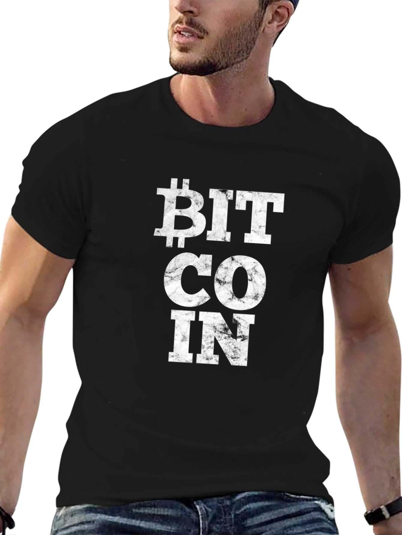 Bitcoin Graphic T-Shirt - Black Crew Neck Tee