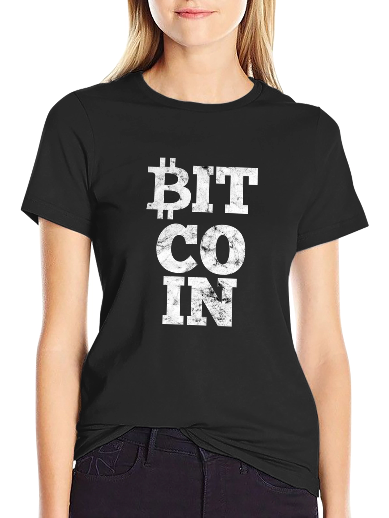 Bitcoin Graphic T-Shirt - Black Crew Neck Tee