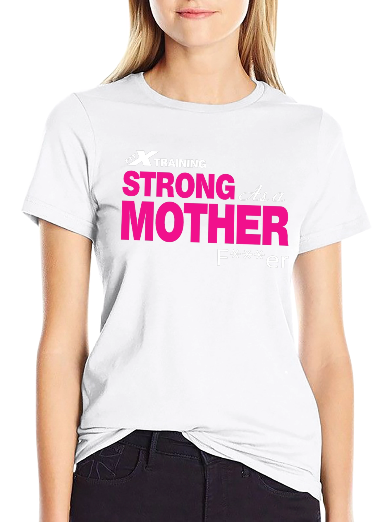 Strong As A Mother T-Shirt - Black Crew Neck