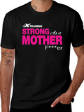 Strong As A Mother T-Shirt - Black Crew Neck