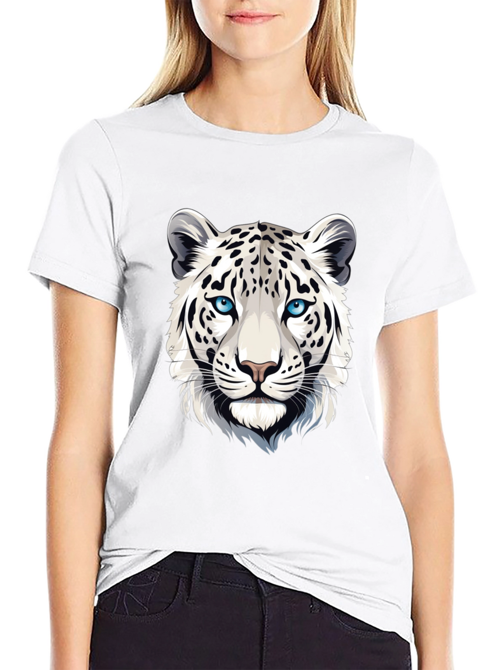 White Tiger Graphic Tee - Cool Animal Design