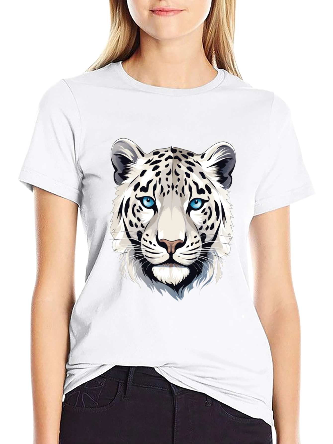 White Tiger Graphic Tee - Cool Animal Design