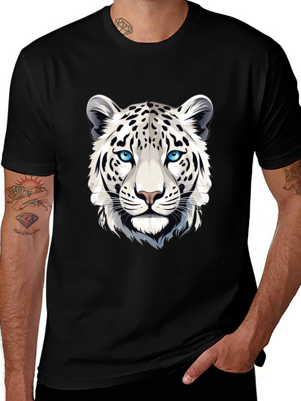 White Tiger Graphic Tee - Cool Animal Design