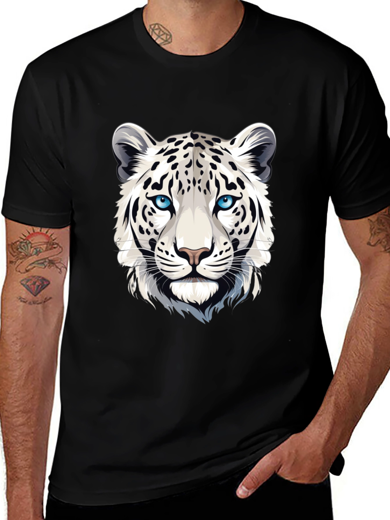 White Tiger Graphic Tee - Cool Animal Design