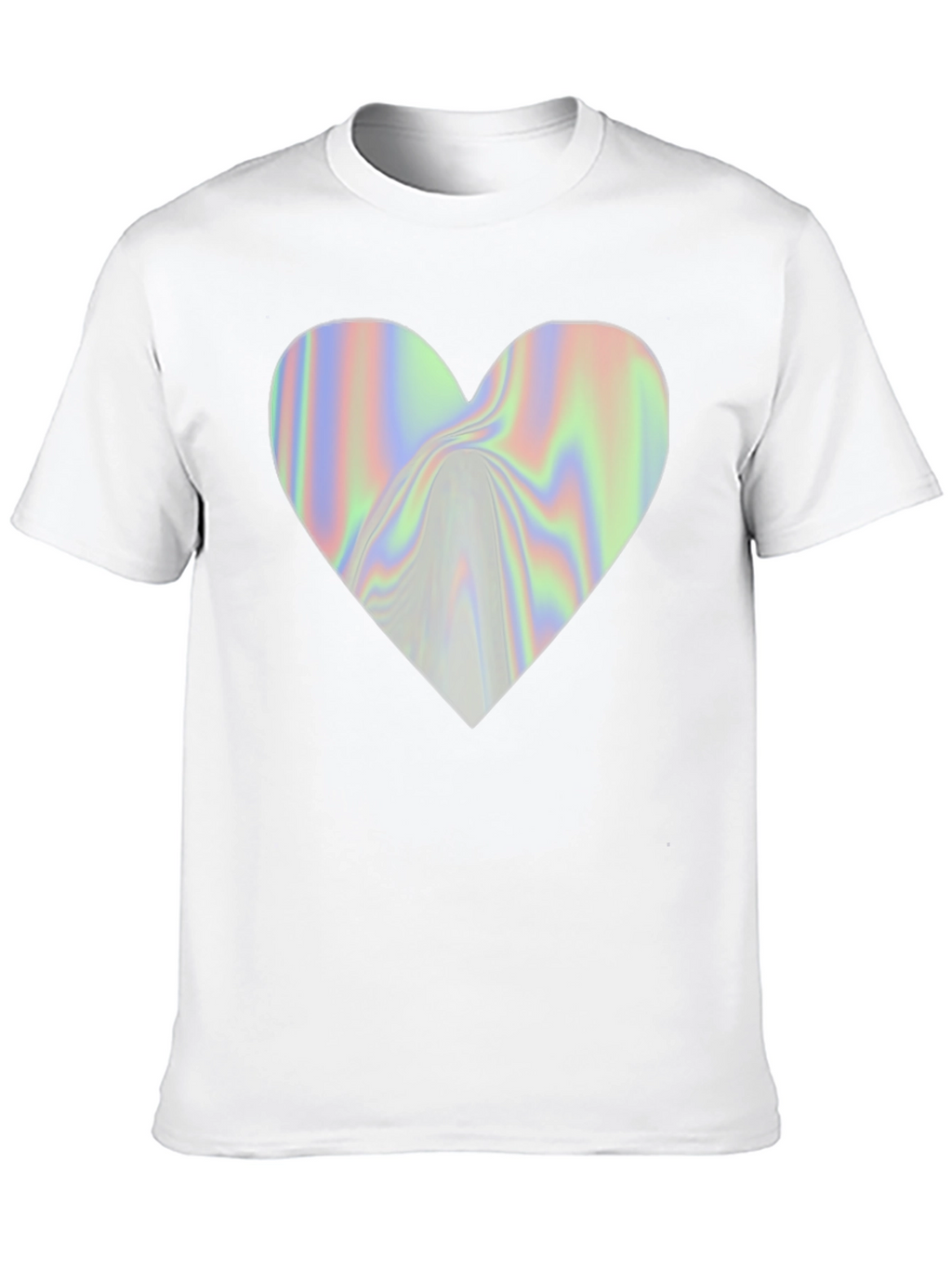 Holographic Heart Graphic Black T-Shirt