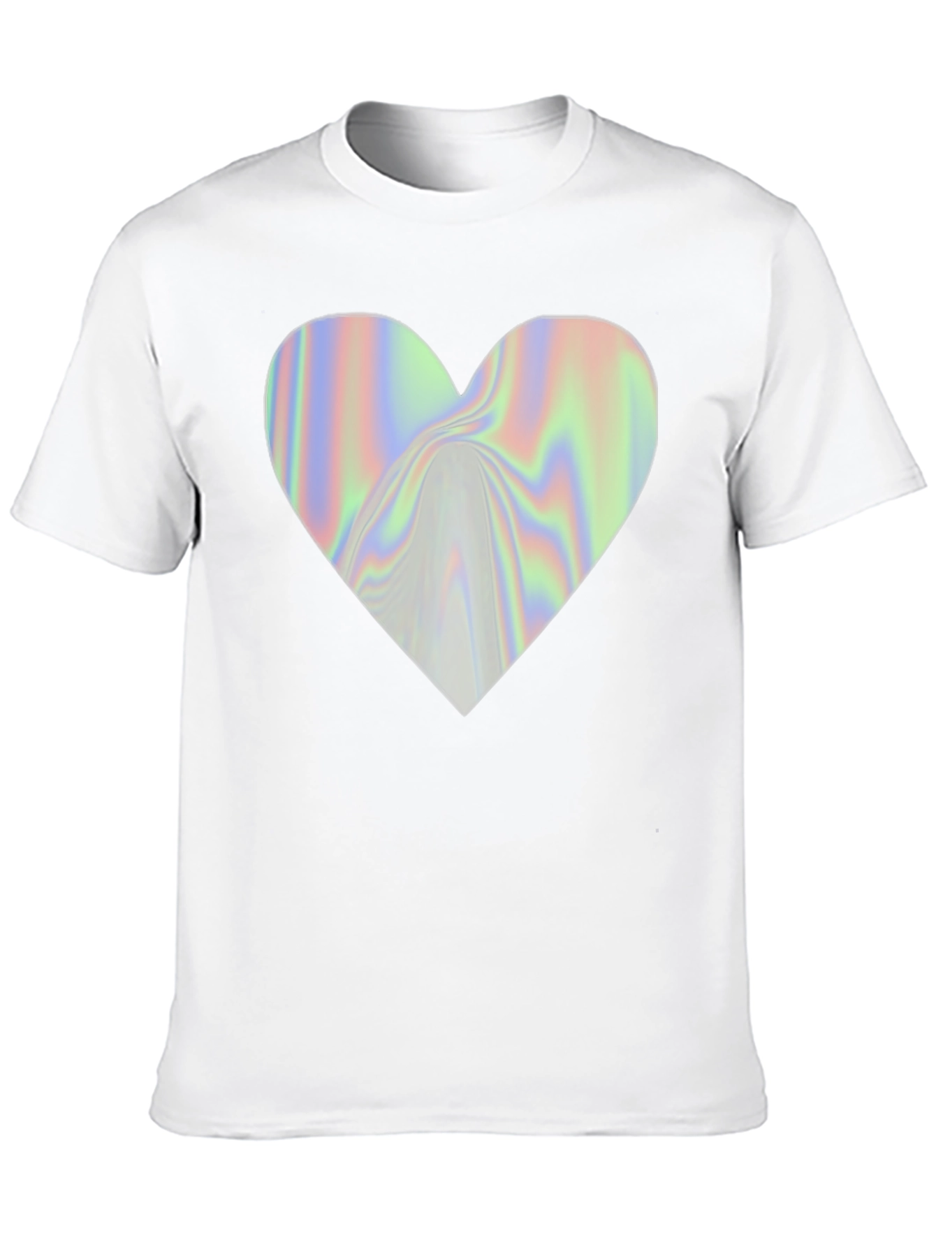 Holographic Heart Graphic Black T-Shirt