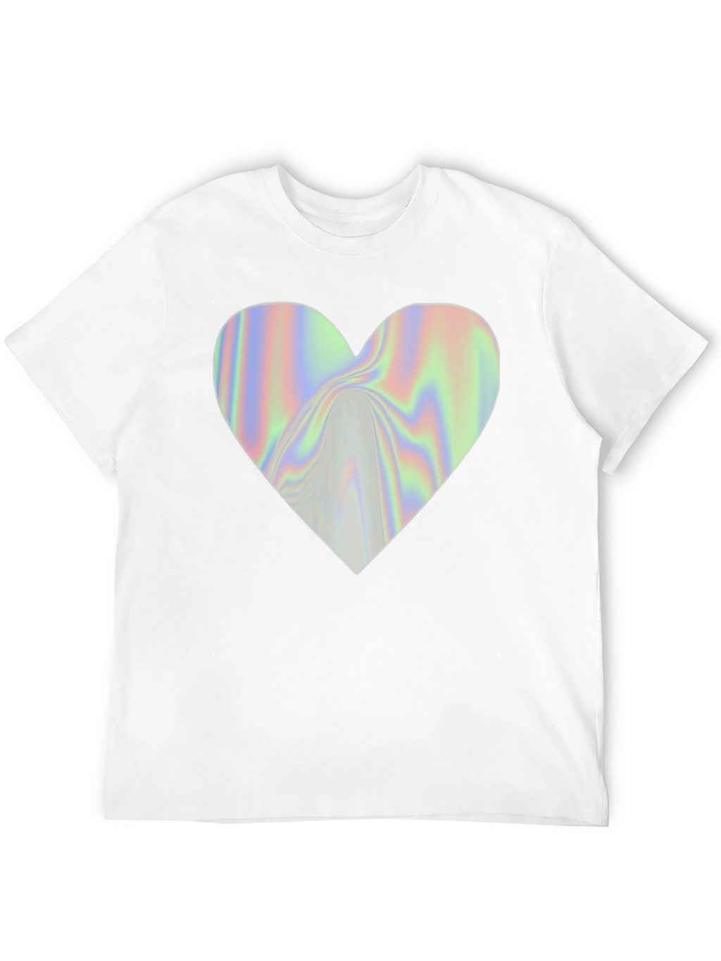 Holographic Heart Graphic Black T-Shirt