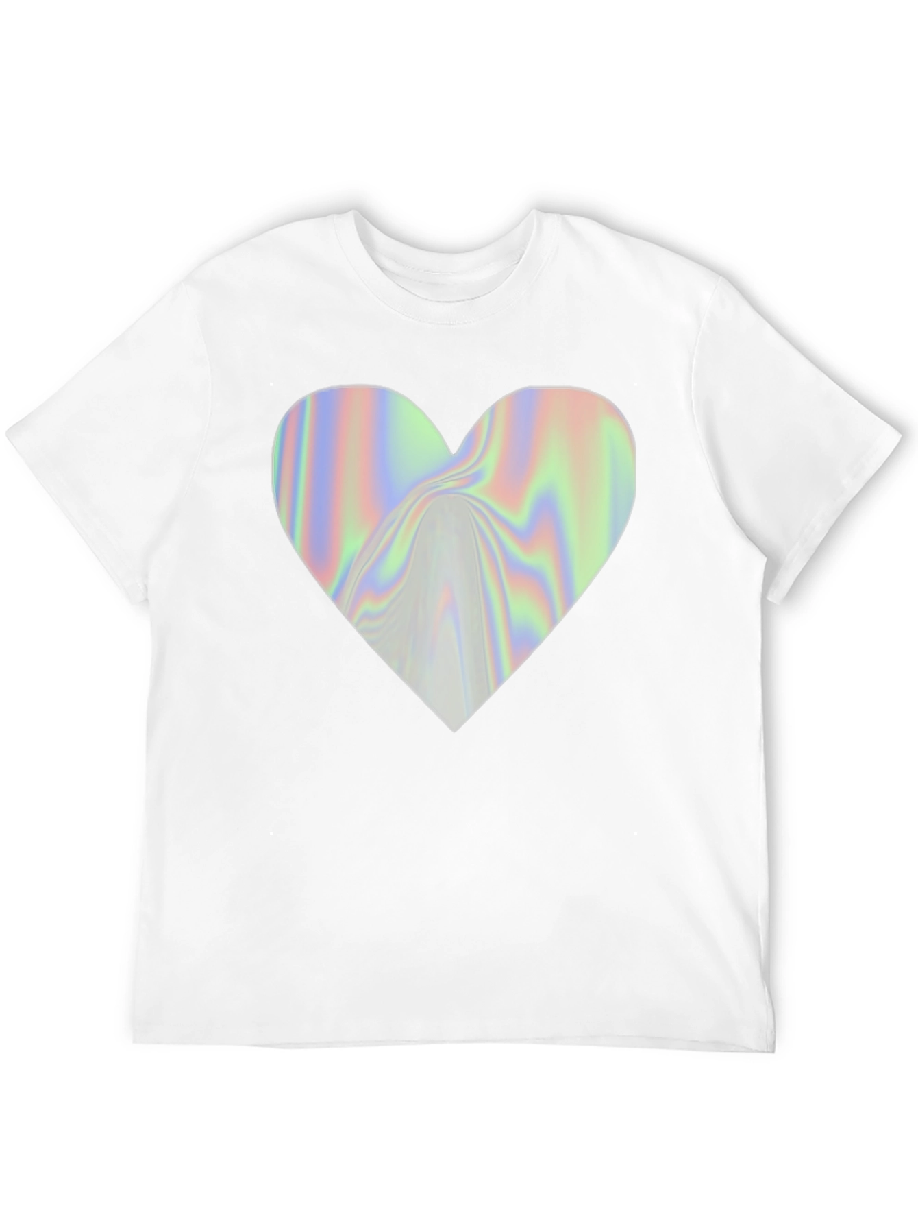 Holographic Heart Graphic Black T-Shirt