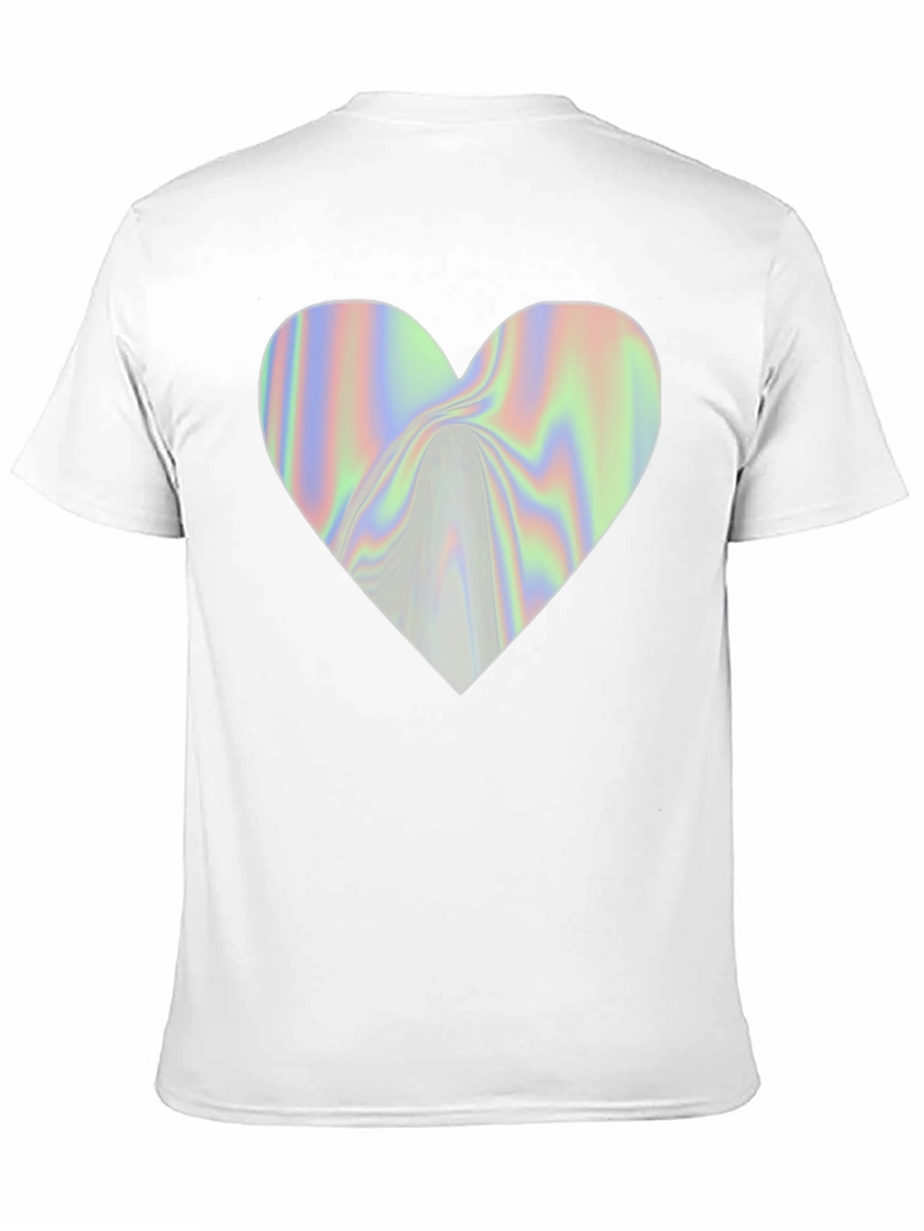 Holographic Heart Graphic Black T-Shirt