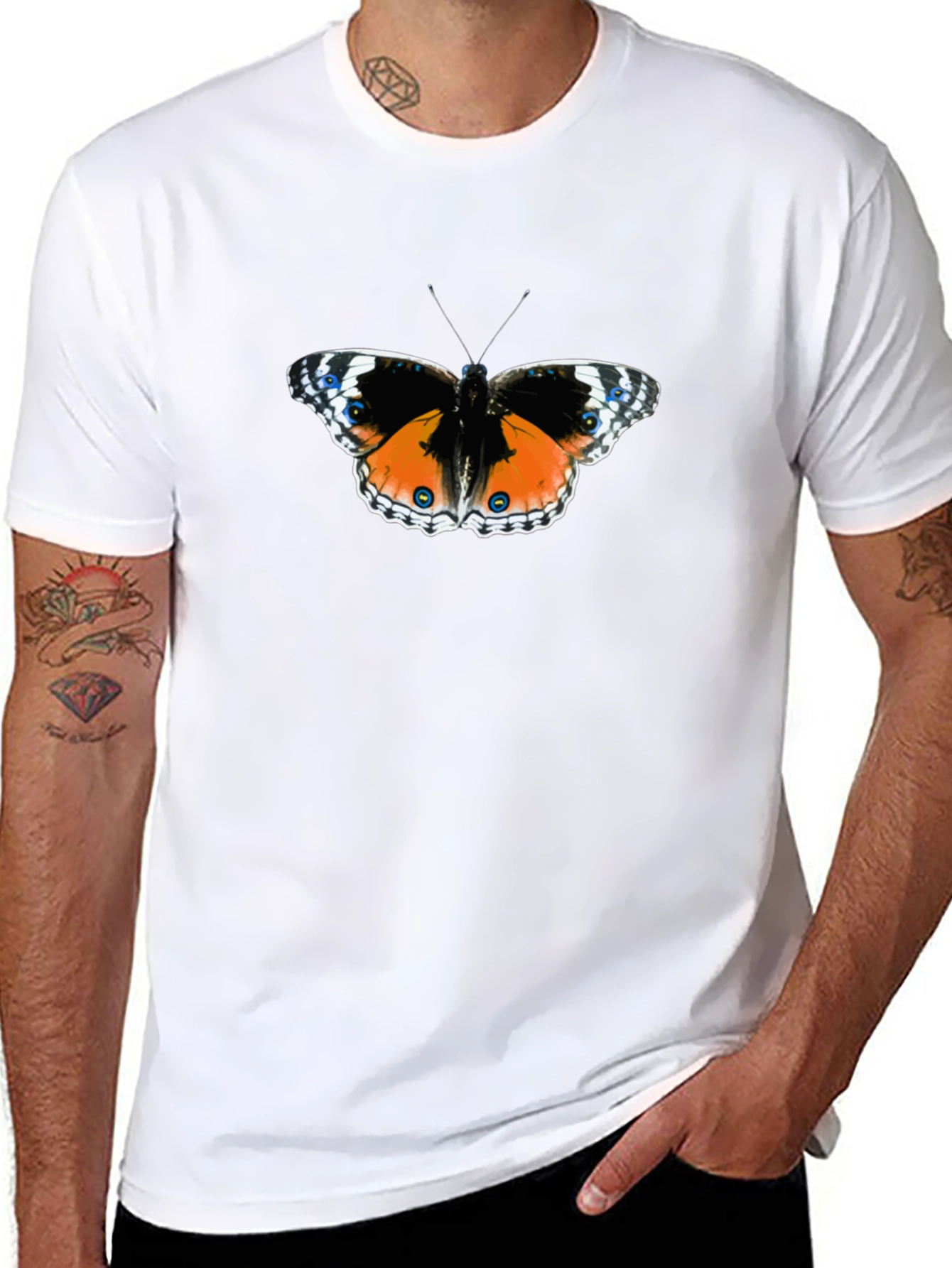 Butterfly Graphic Tee - Black Cotton Comfort