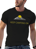 Keep Camping On Black Graphic T-Shirt