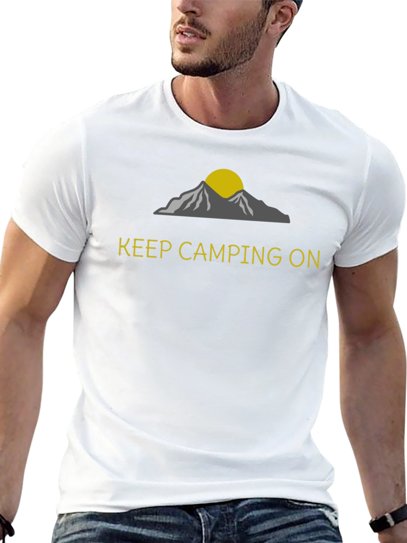 Keep Camping On Black Graphic T-Shirt