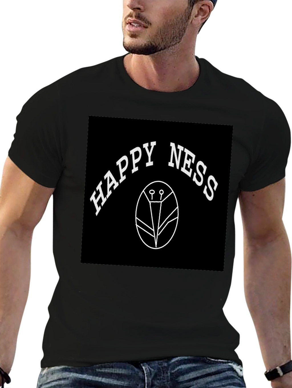 Happiness T-Shirt - Black Graphic Tee