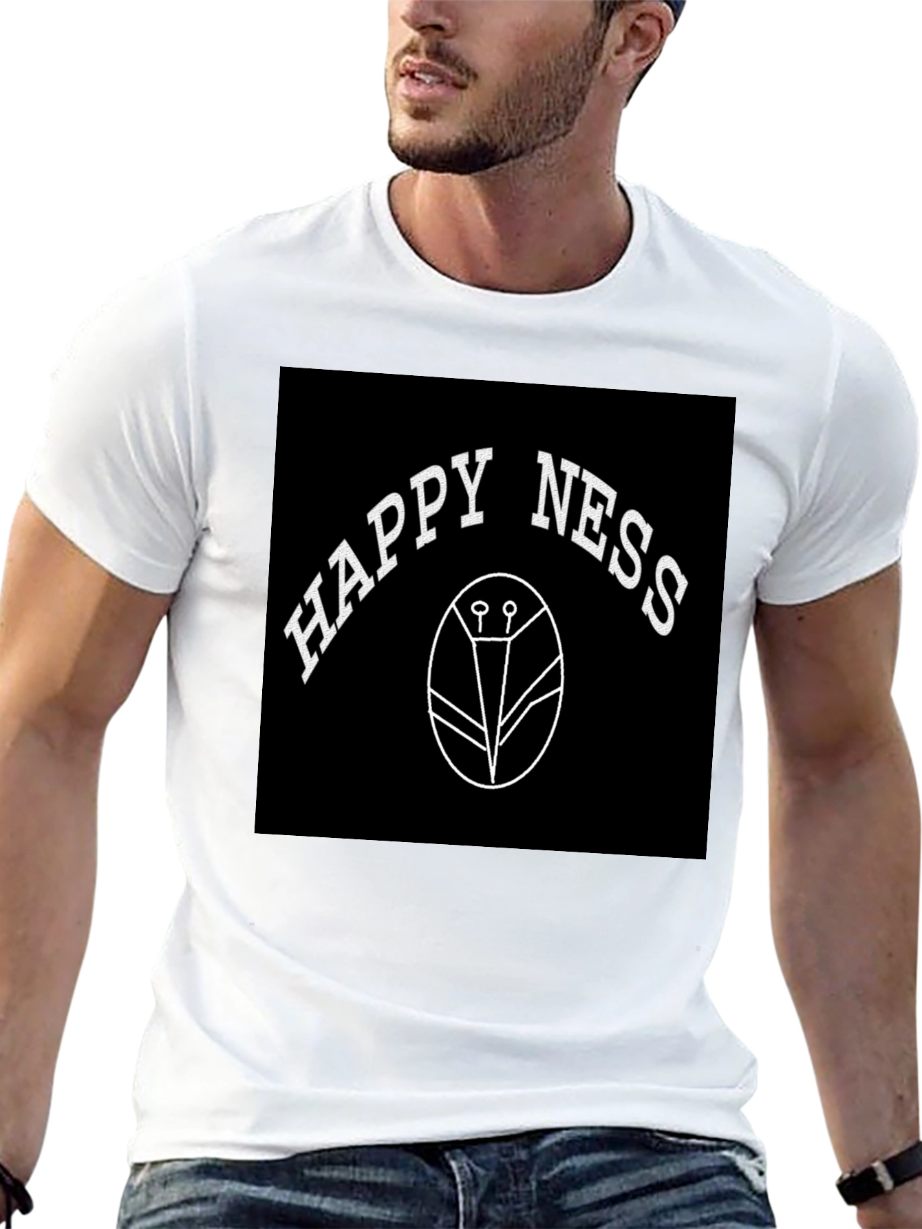 Happiness T-Shirt - Black Graphic Tee
