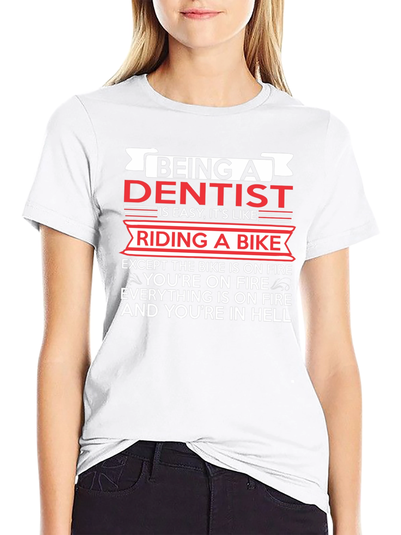 Dentist Bike On Fire Graphic T-Shirt