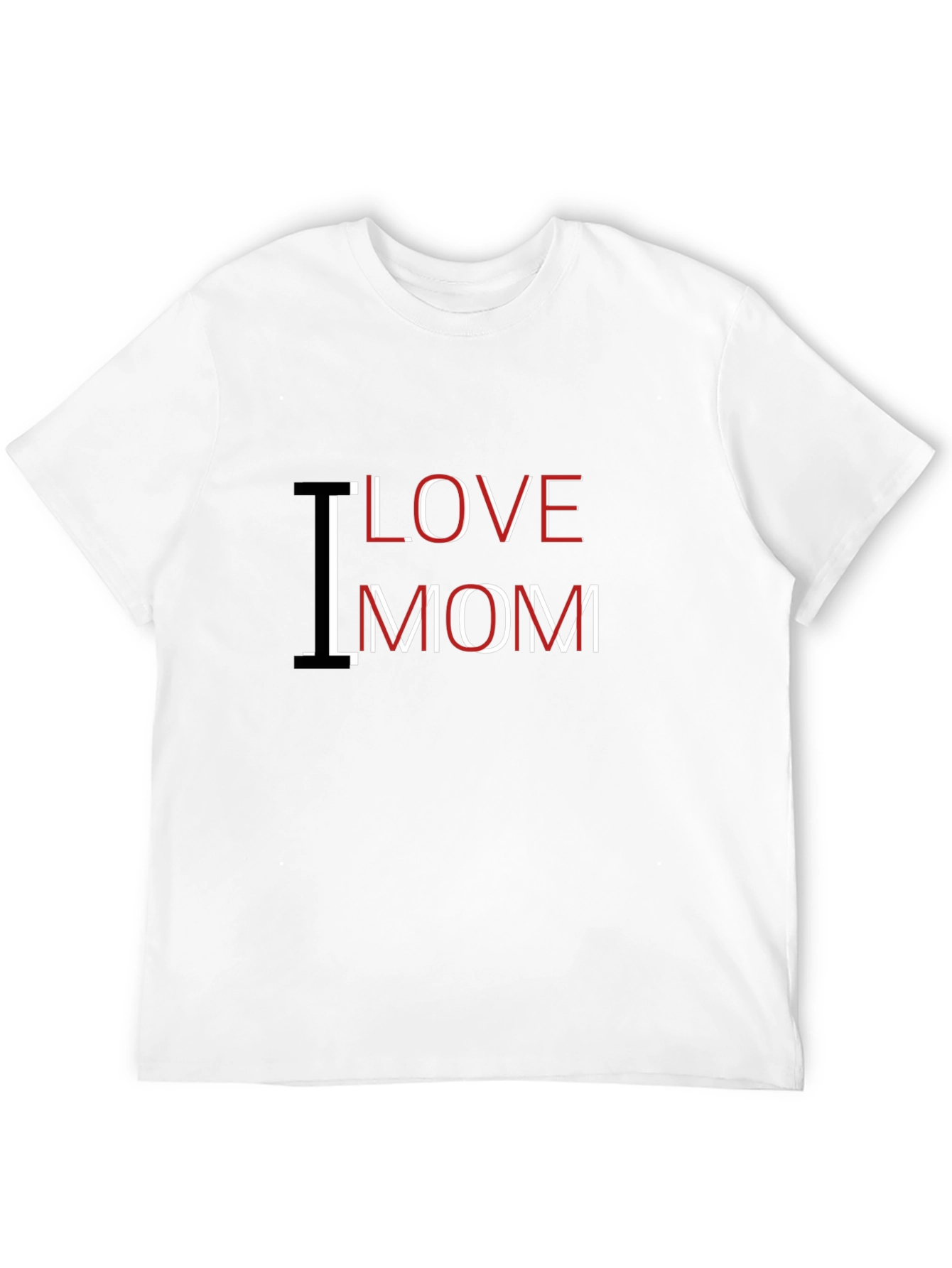 I Love Mom Graphic Black T-Shirt