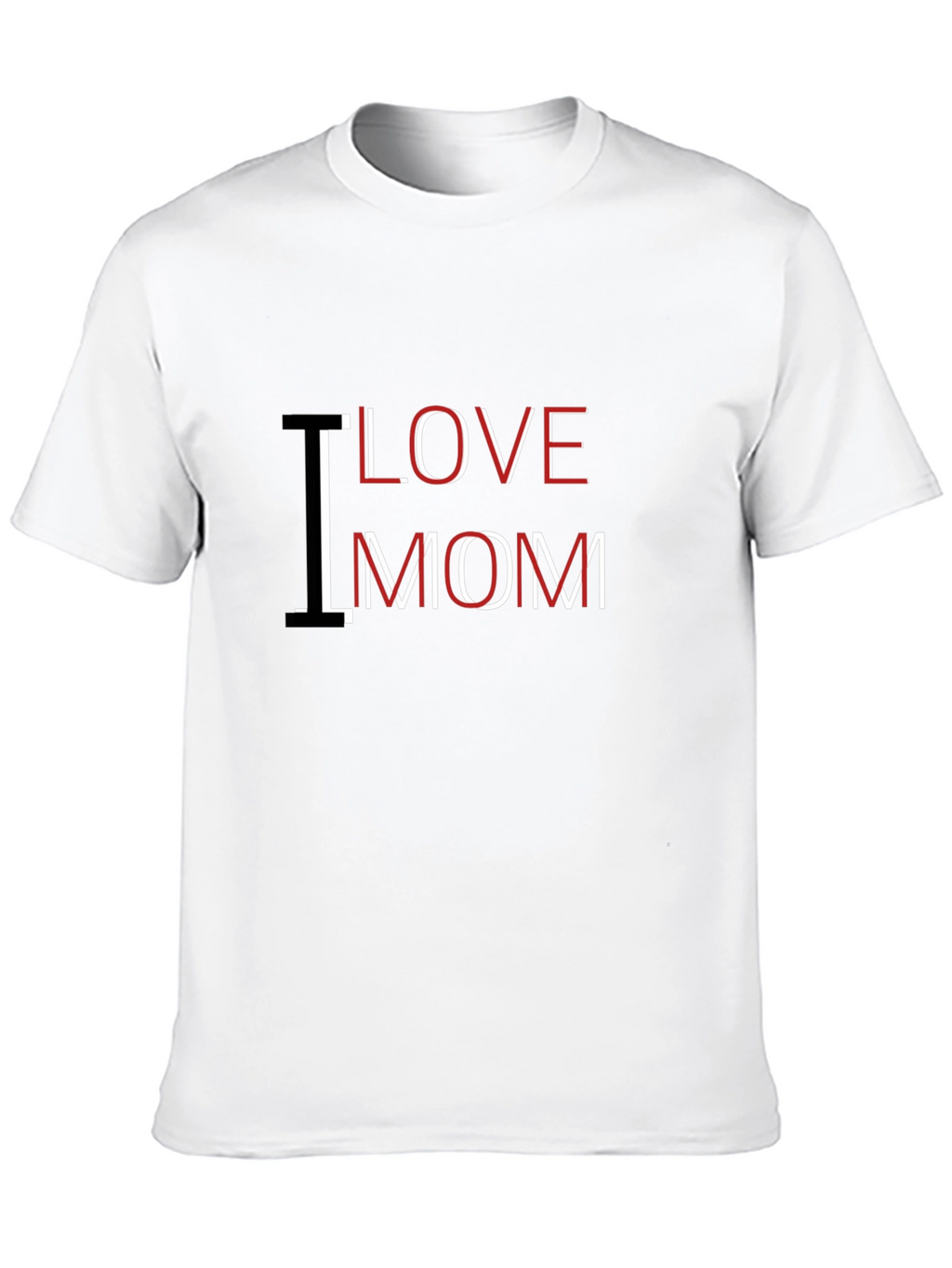 I Love Mom Graphic Black T-Shirt