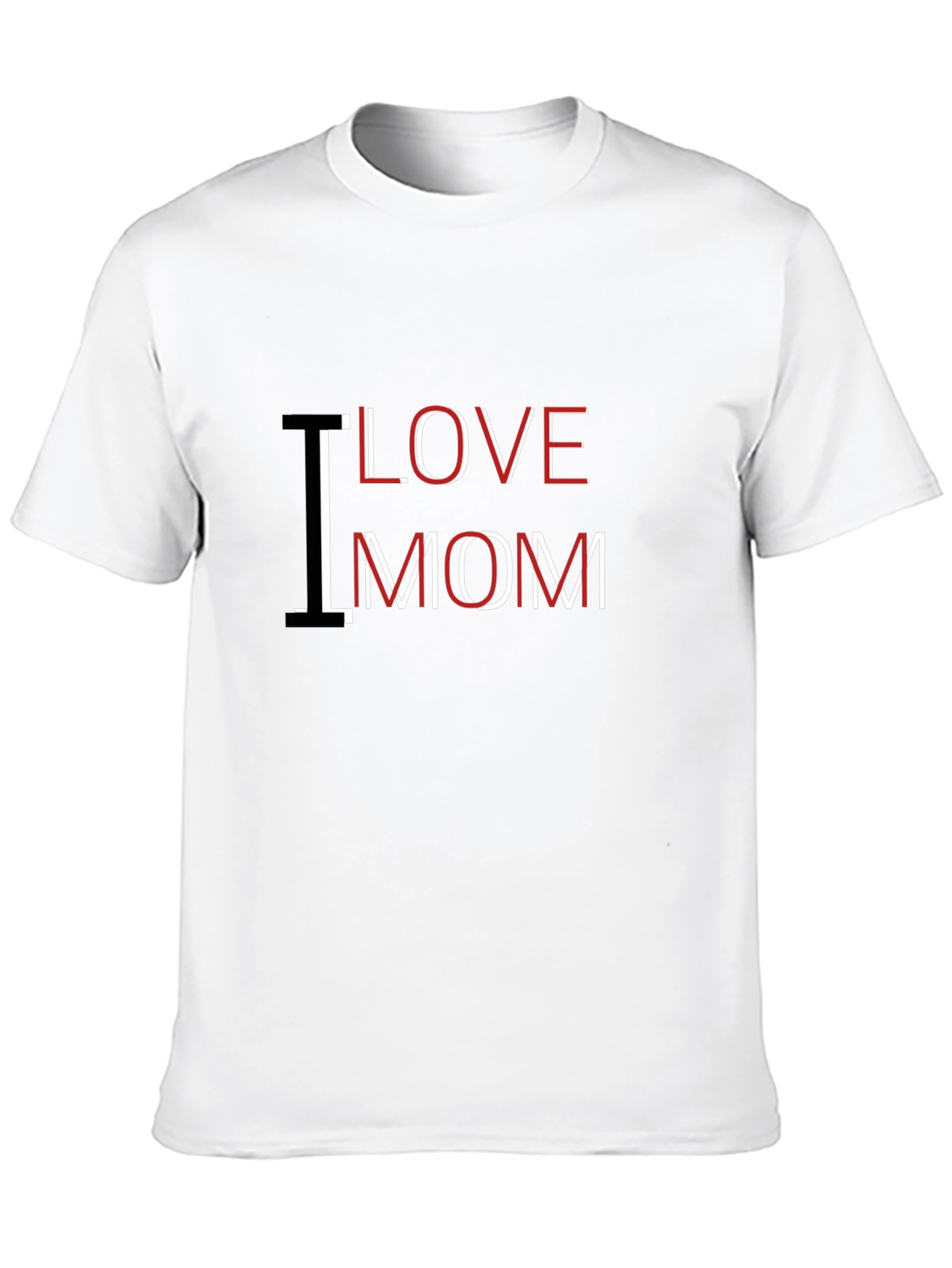I Love Mom Graphic Black T-Shirt