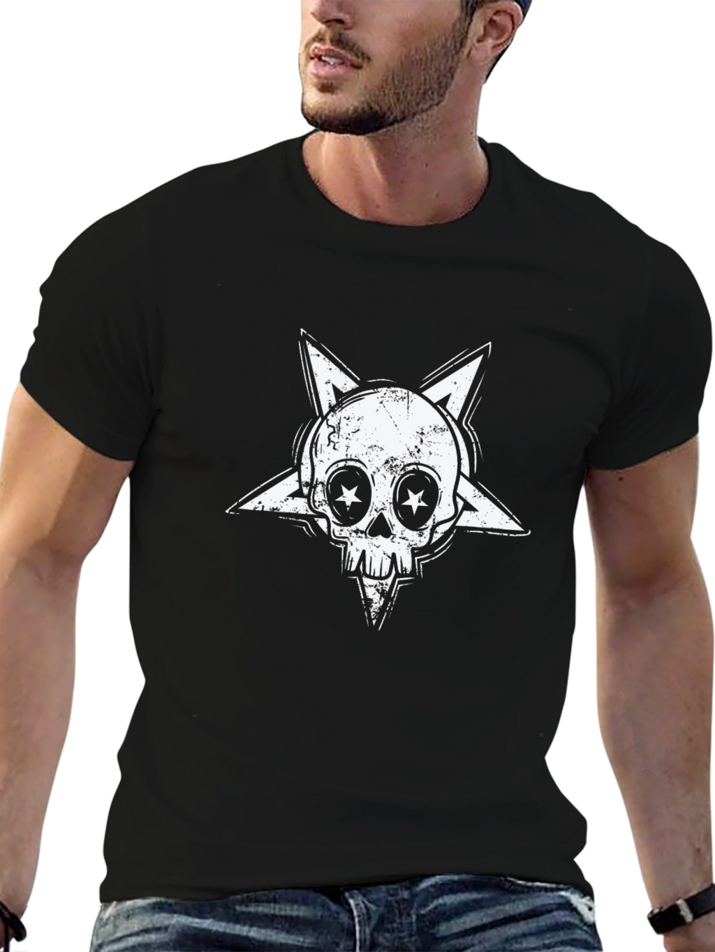 Skull Star Graphic Tee - Rock Style Cotton T-Shirt