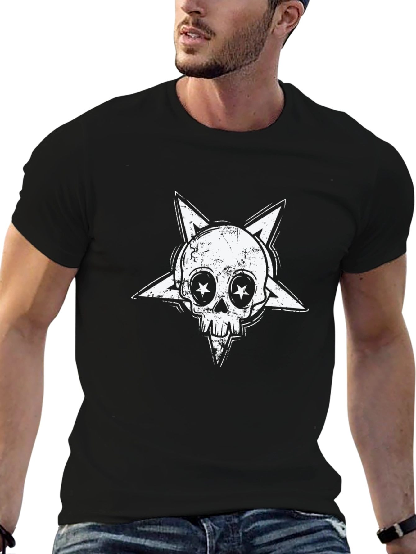 Skull Star Graphic Tee - Rock Style Cotton T-Shirt