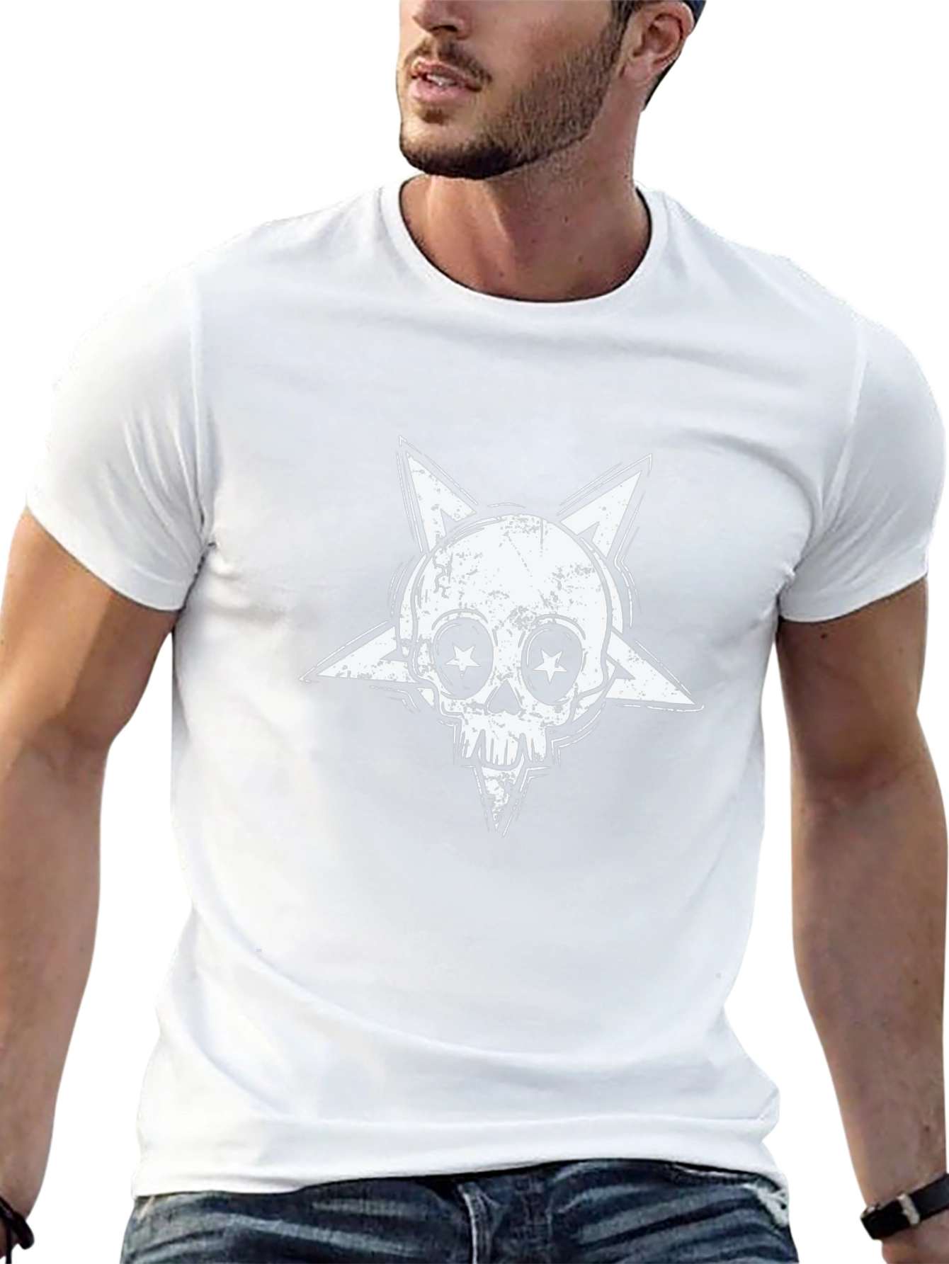 Skull Star Graphic Tee - Rock Style Cotton T-Shirt