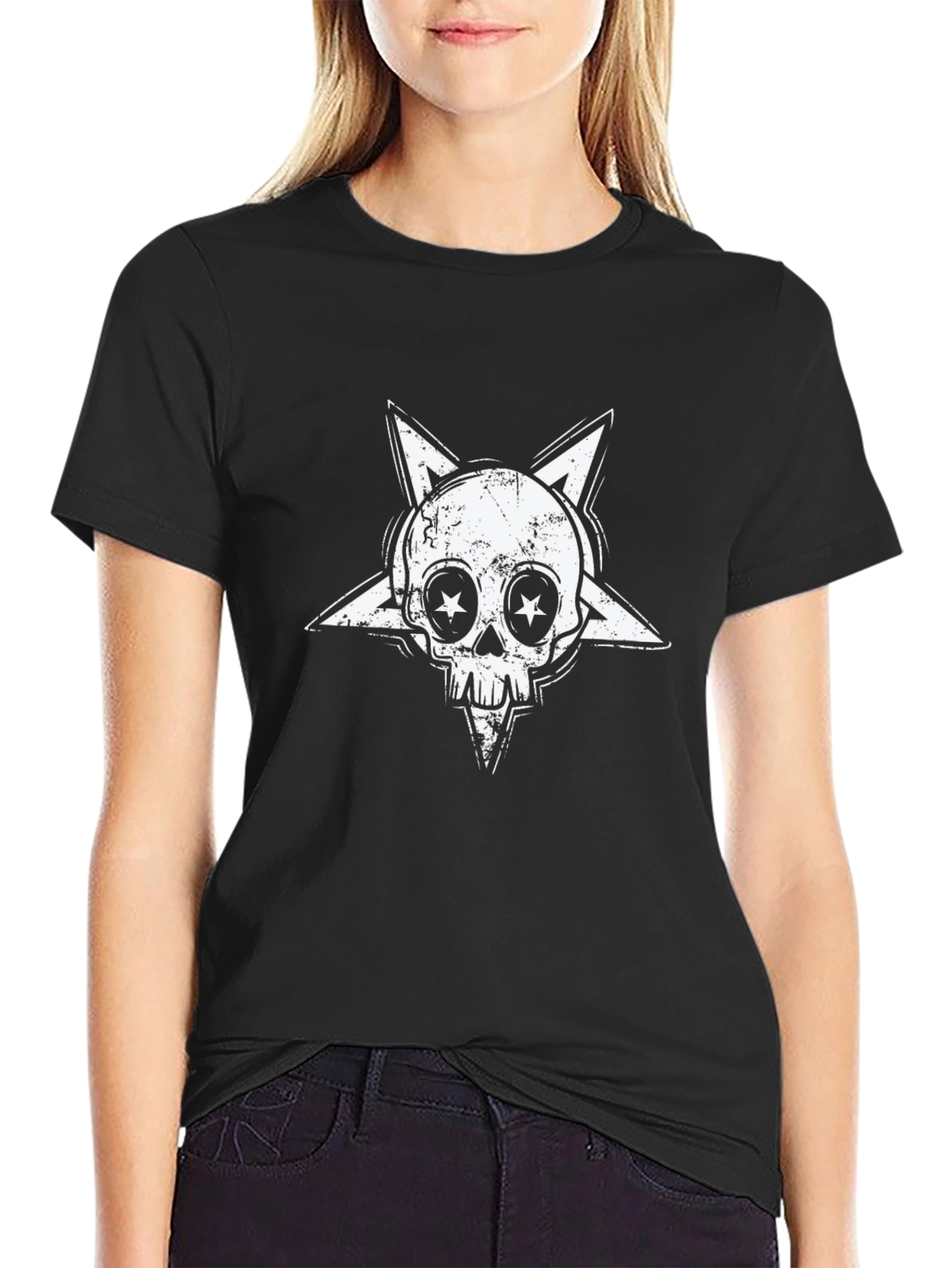 Skull Star Graphic Tee - Rock Style Cotton T-Shirt