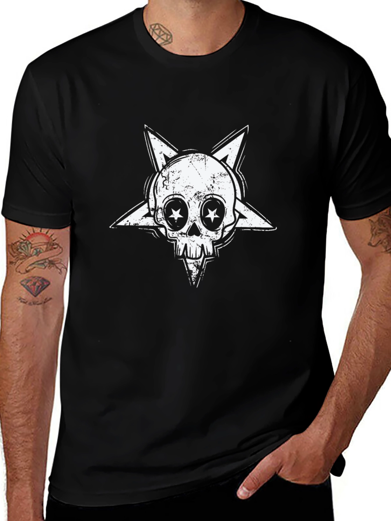 Skull Star Graphic Tee - Rock Style Cotton T-Shirt