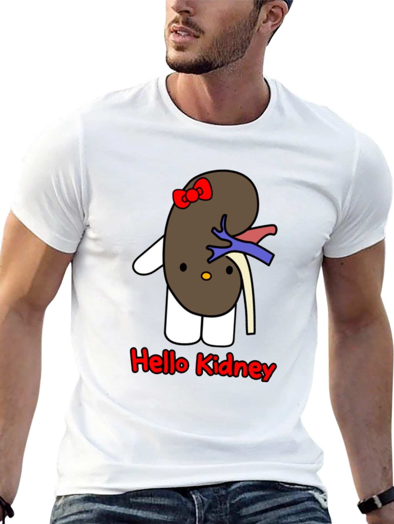 Hello Kidney T-Shirt - Unique Cartoon Design