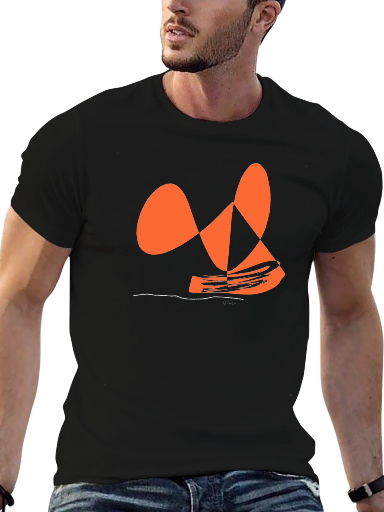 Abstract Orange Graphic Tee