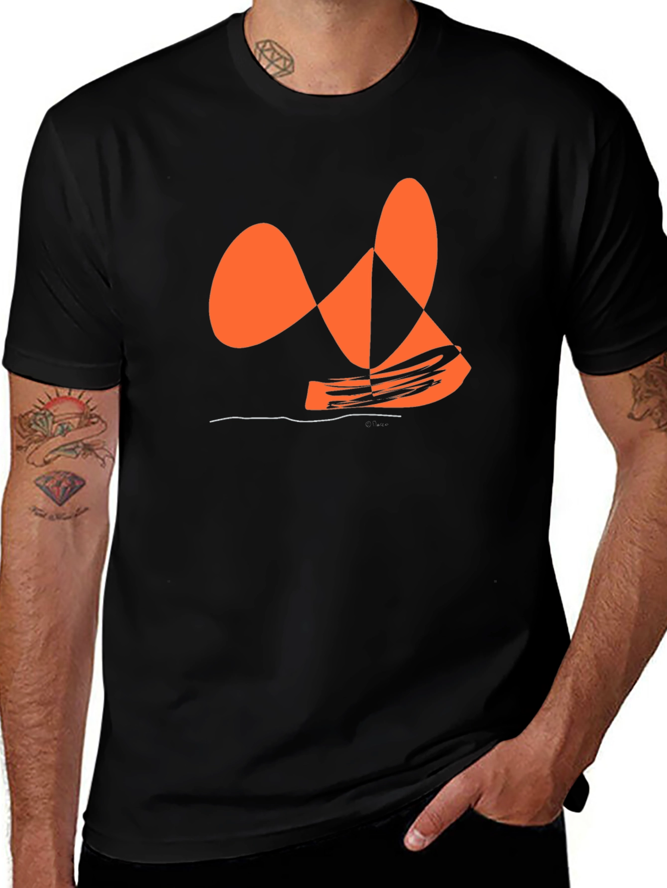 Abstract Orange Graphic Tee