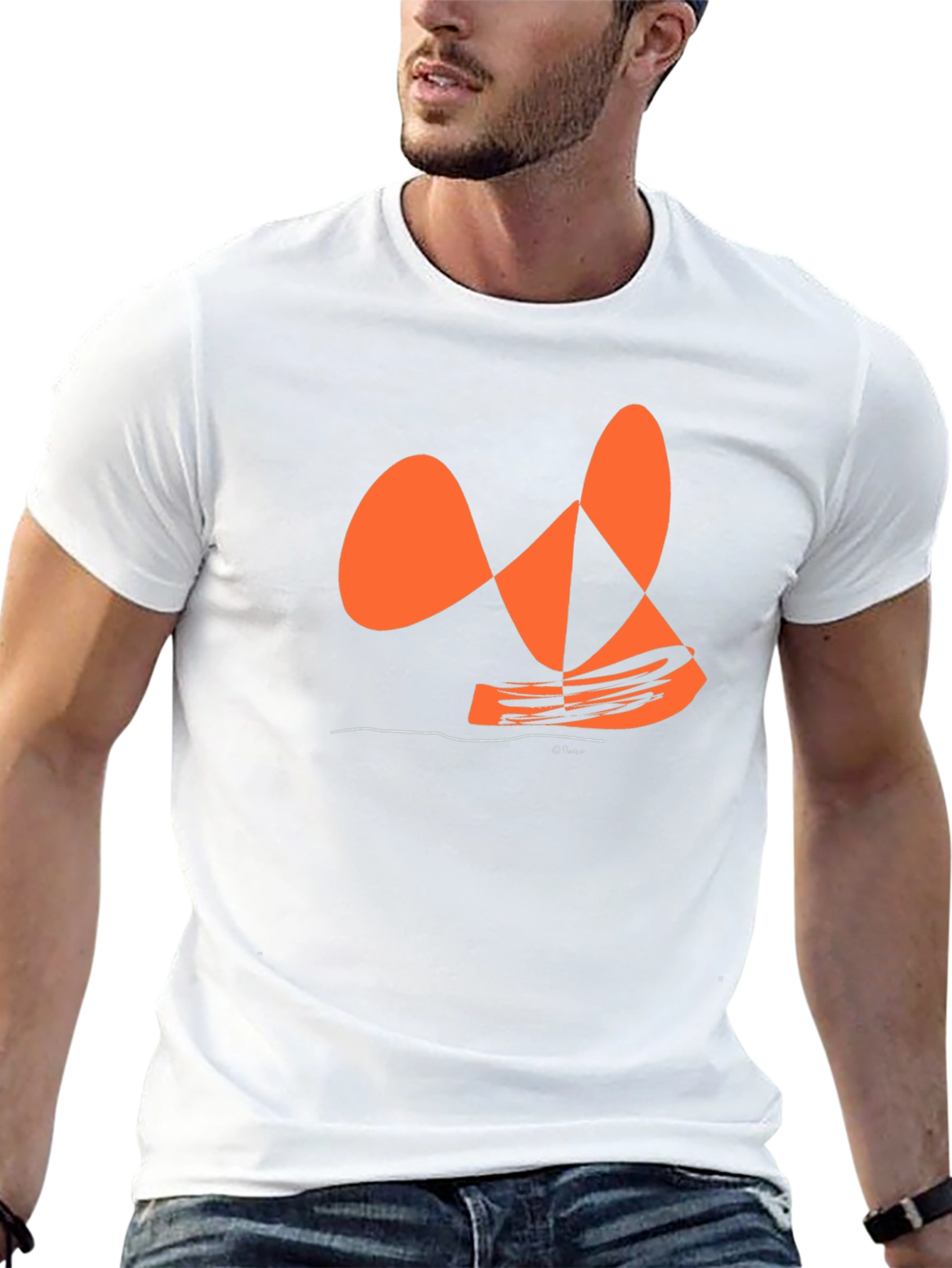 Abstract Orange Graphic Tee
