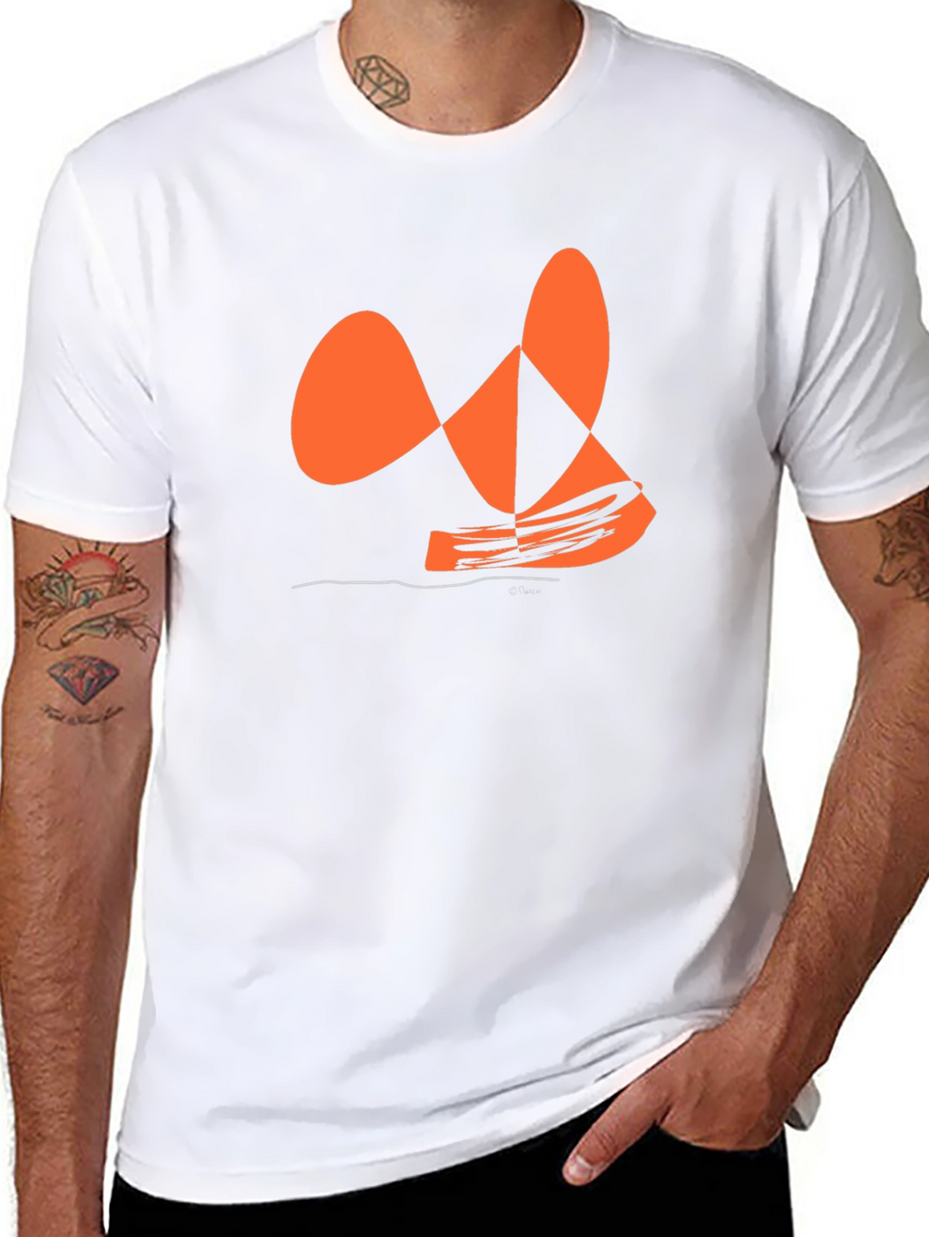 Abstract Orange Graphic Tee
