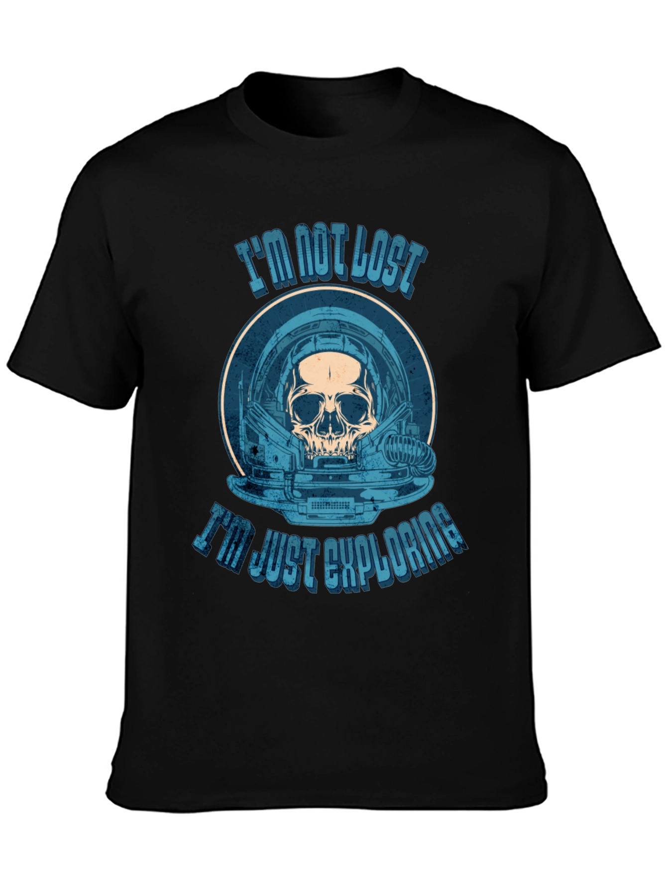 Astronaut Skull T-Shirt - Im Not Lost Im Just Exploring