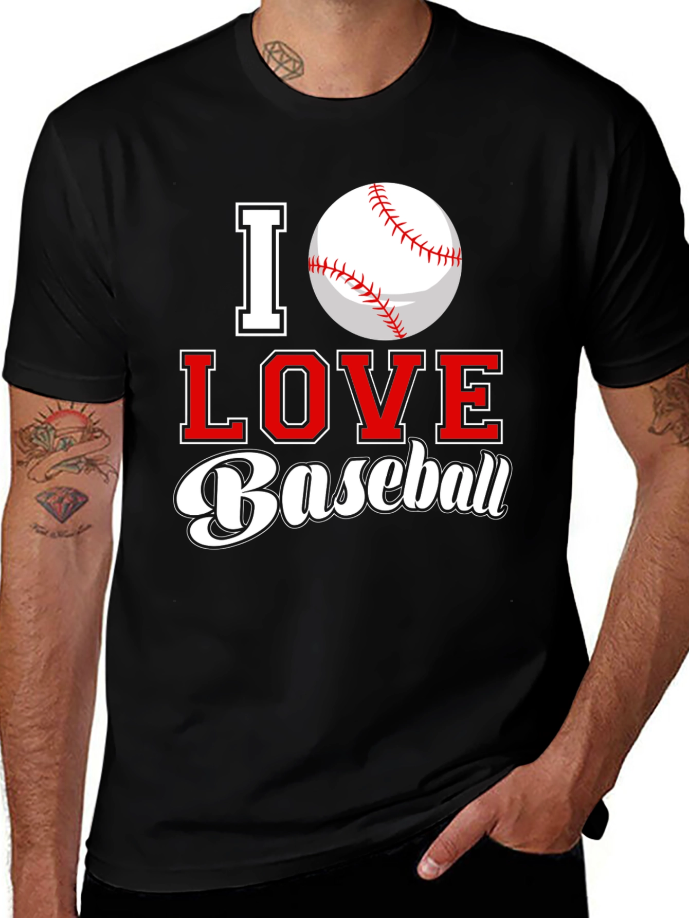 I Love Baseball Graphic Tee