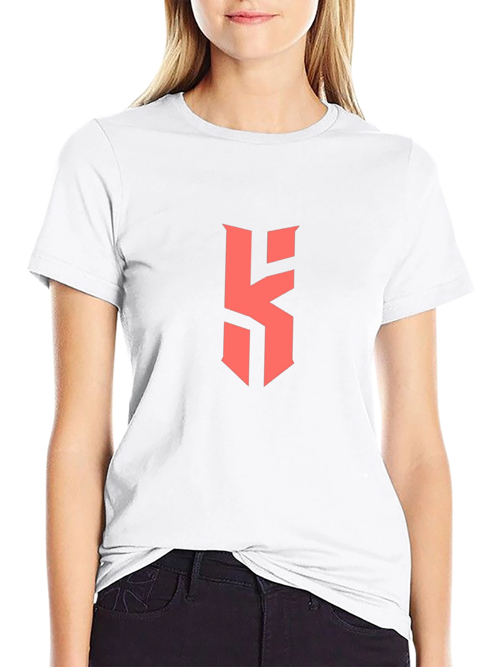 Black T-Shirt with Bold Red Letter Logo
