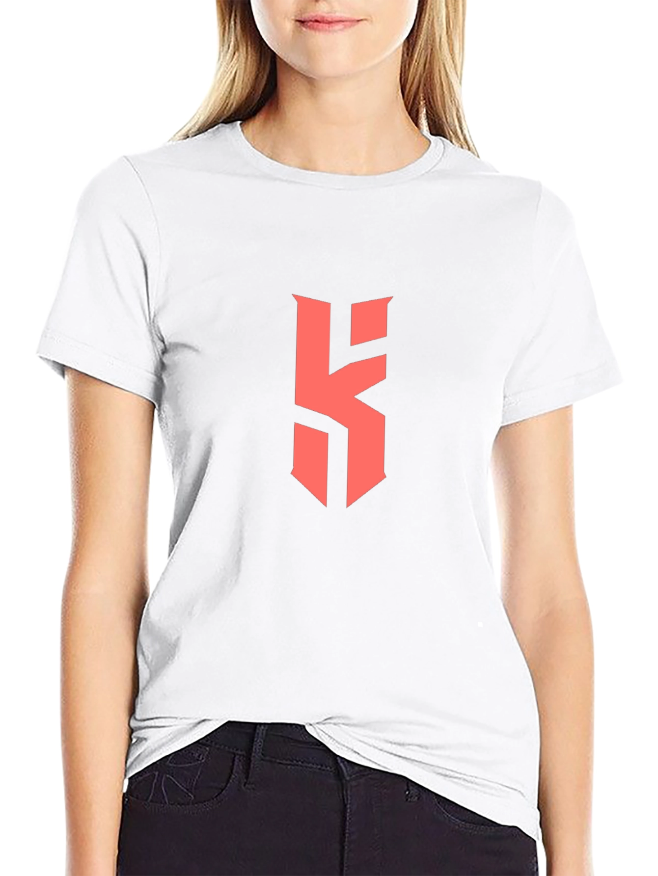 Black T-Shirt with Bold Red Letter Logo