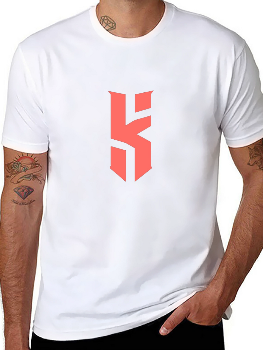 Black T-Shirt with Bold Red Letter Logo