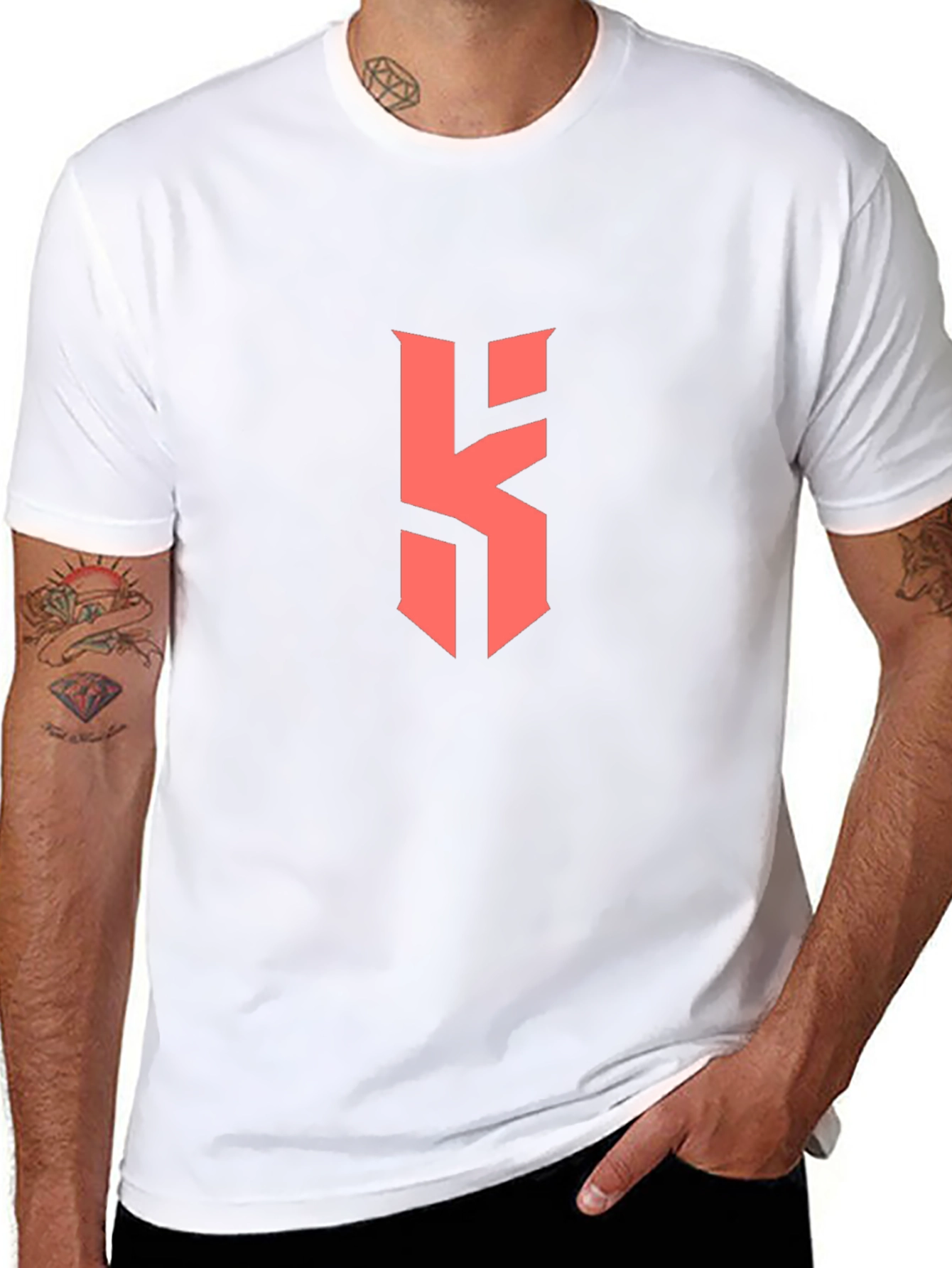 Black T-Shirt with Bold Red Letter Logo