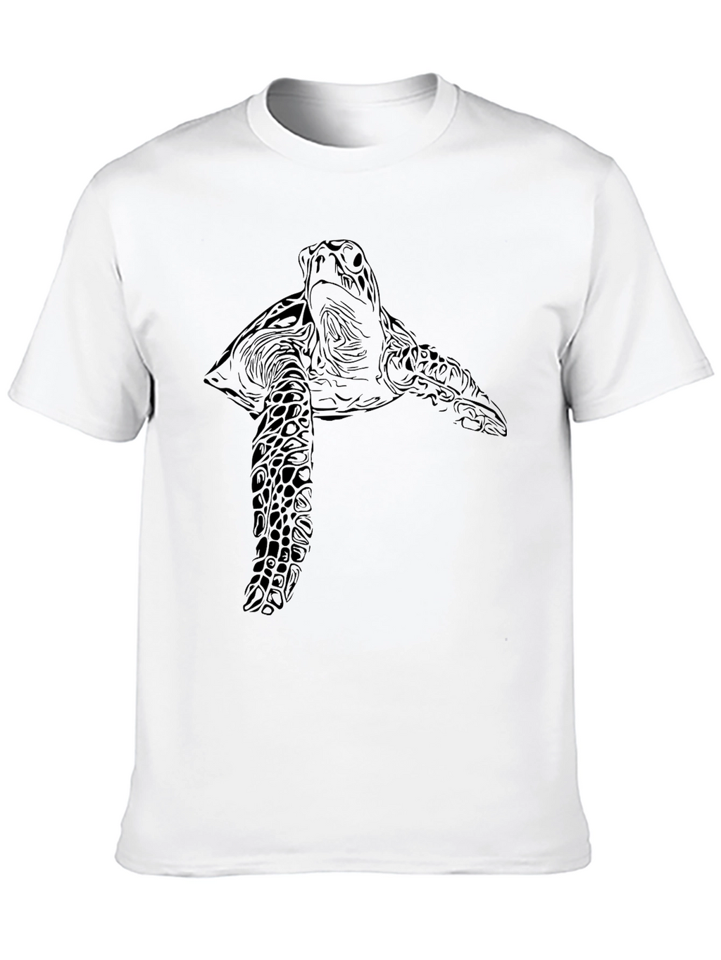 Sea Turtle Graphic Print Black T-Shirt