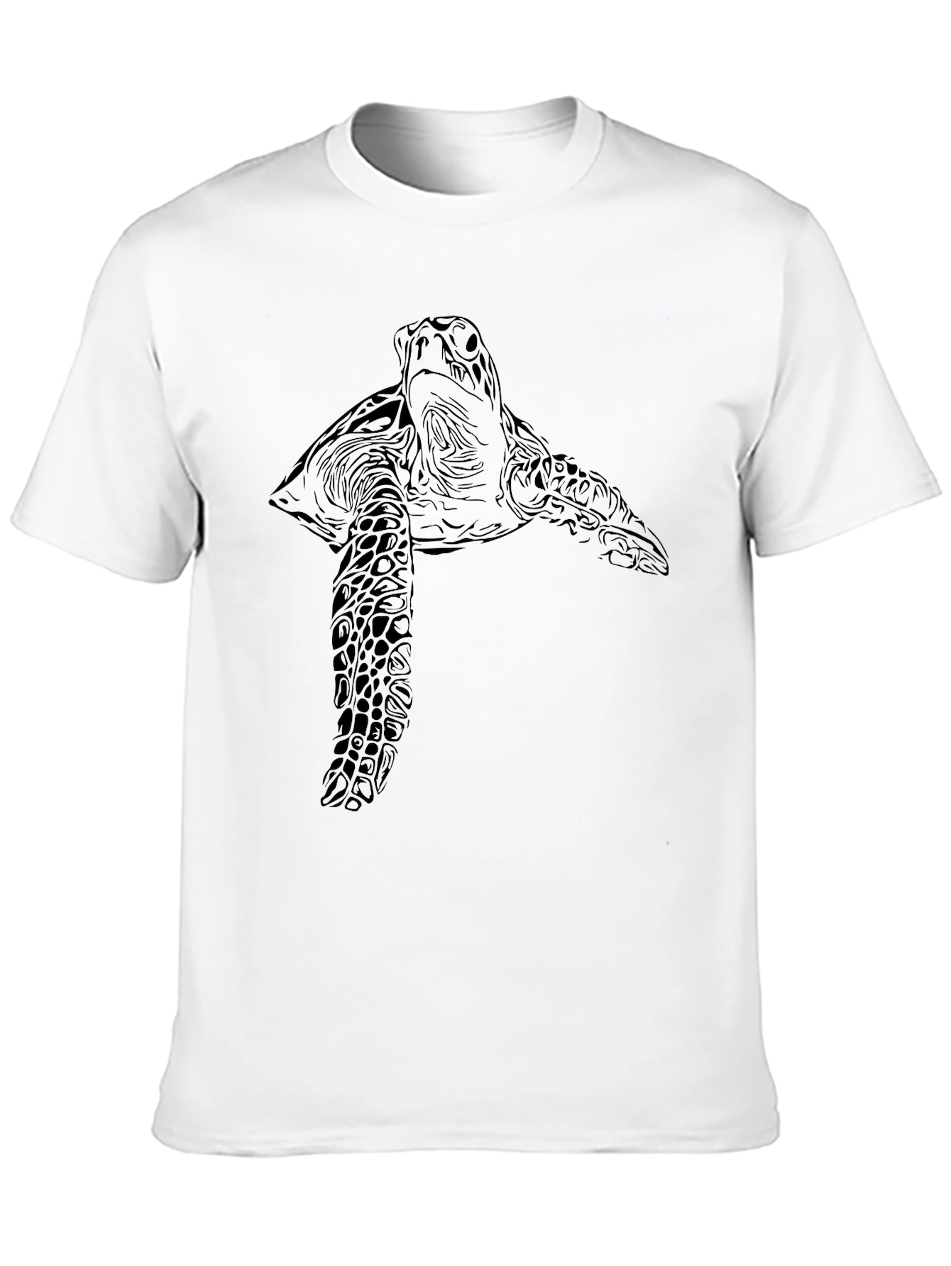 Sea Turtle Graphic Print Black T-Shirt