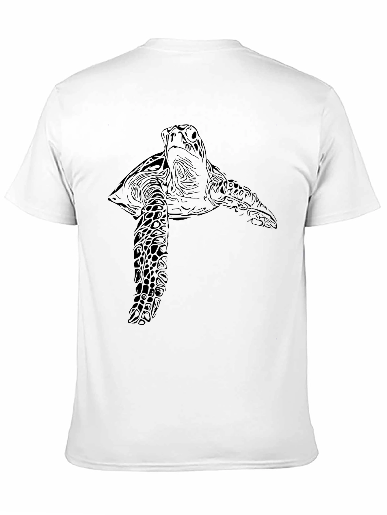 Sea Turtle Graphic Print Black T-Shirt