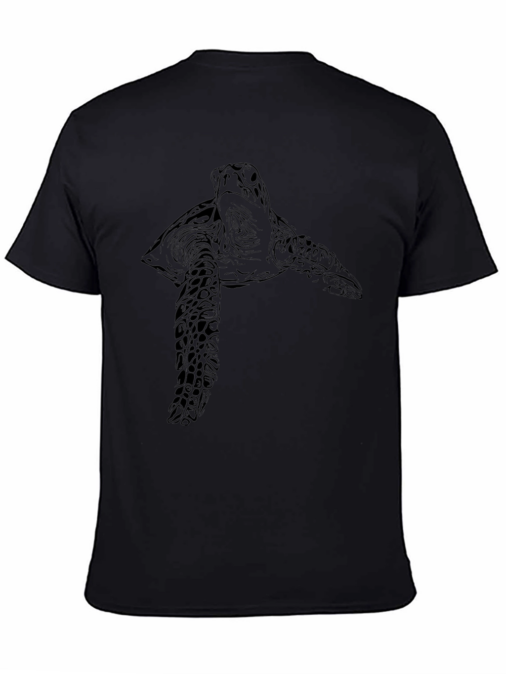 Sea Turtle Graphic Print Black T-Shirt