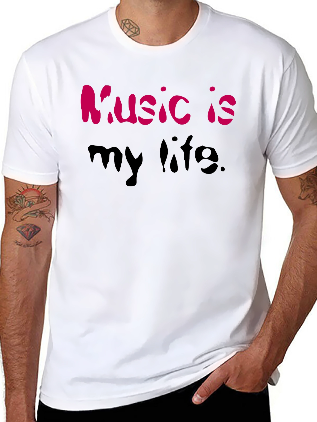 Music is My Life Graphic Tee - Black T-Shirt