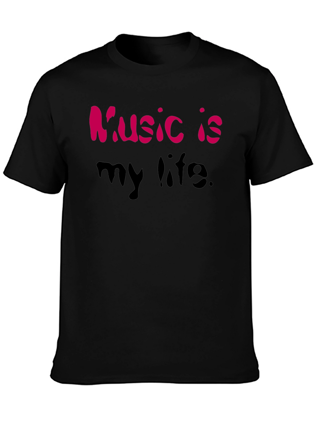 Music is My Life Graphic Tee - Black T-Shirt