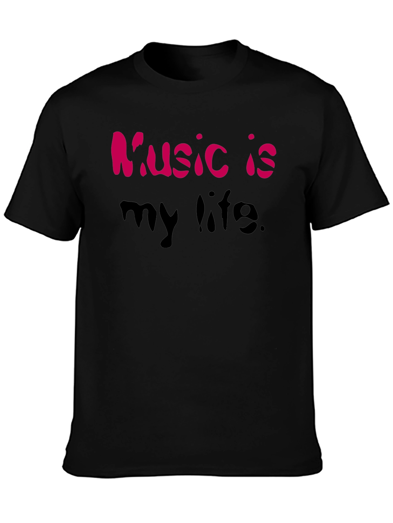 Music is My Life Graphic Tee - Black T-Shirt